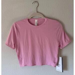 NWT Lululemon Wundermost Ultra-Soft Nulu Crewneck Crop T-Shirt Size L Vitapink